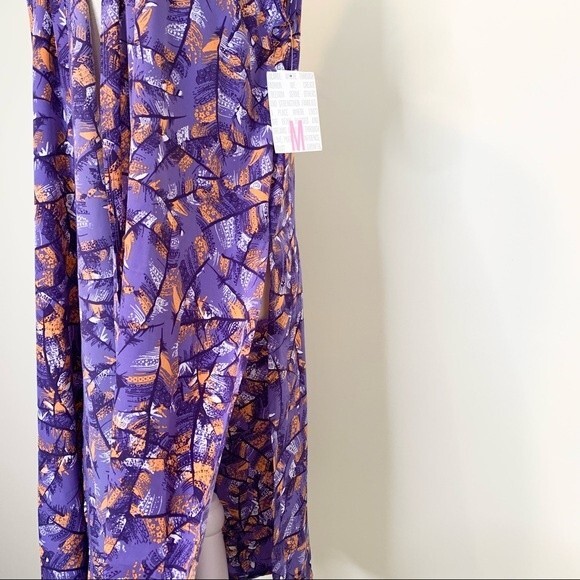 NWT LuLaRoe Joy Vest Duster Cover Up Feathers Colorful Boho Print Medium - Picture 2 of 8